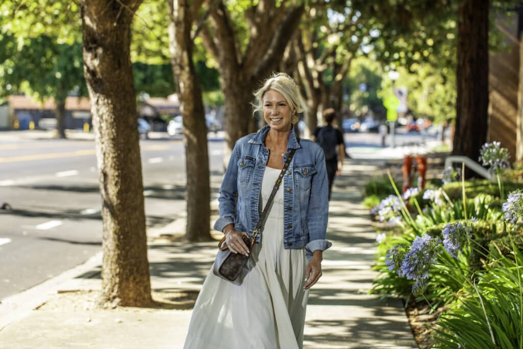 Happy patient outside