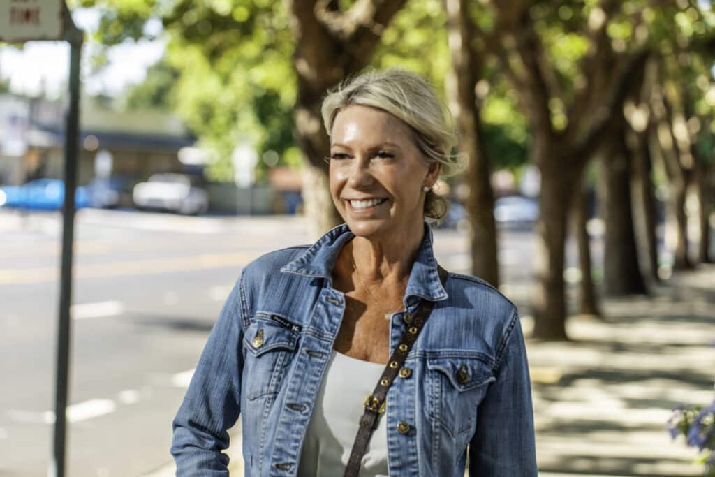 Happy patient outside